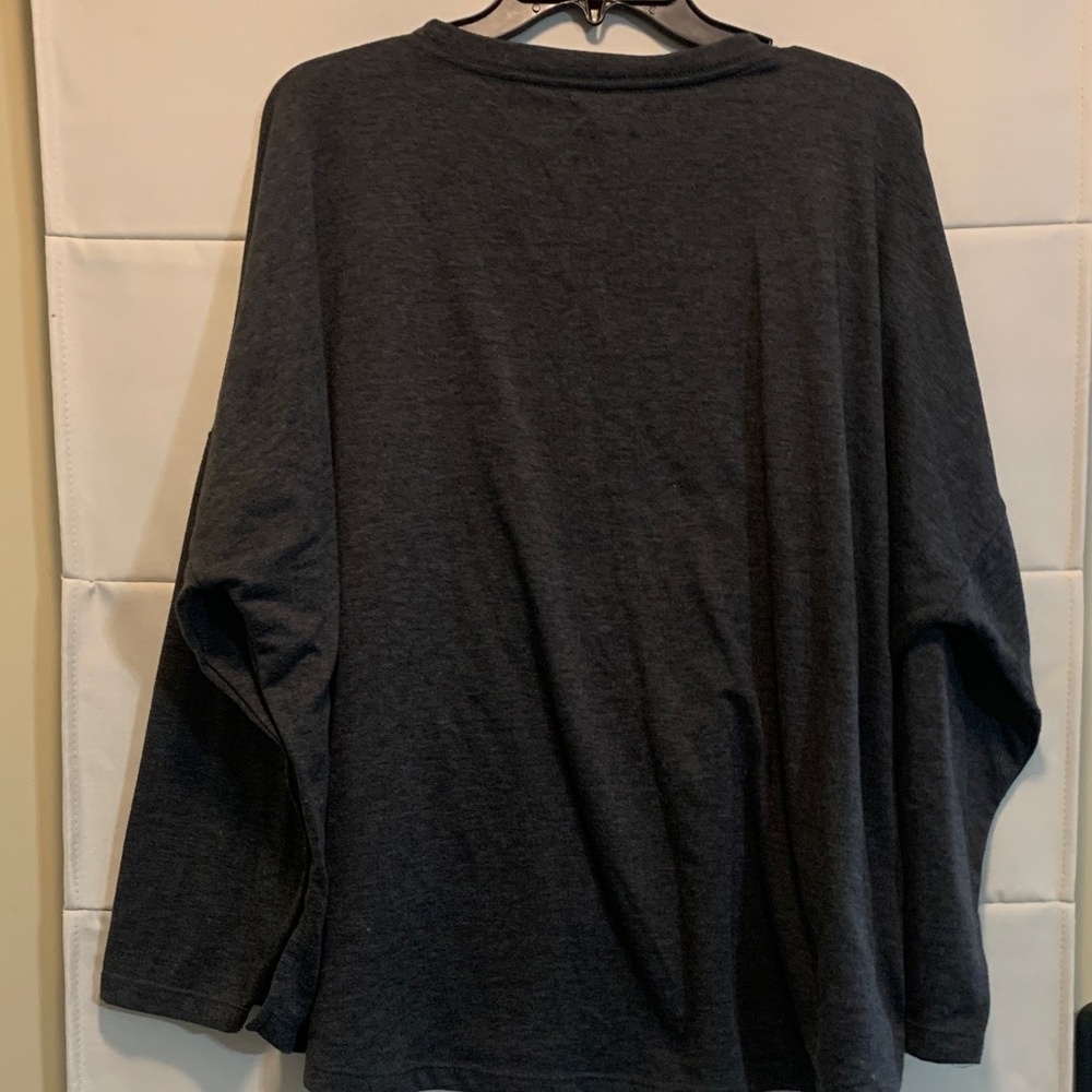 Maurices 24/7 Charcoal Long Sleeve Basic Tee Plus 3X — Soft & Cozy Layering Top - Picture 5 of 9